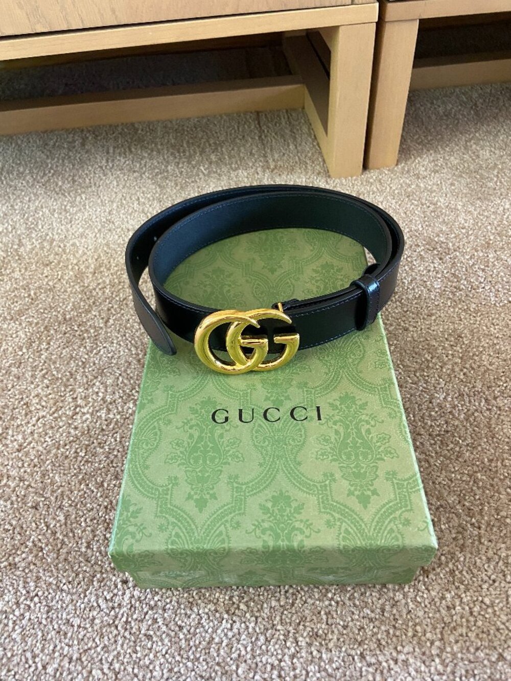 Gucci Marmont Belt size 80/32 black WITH BOX